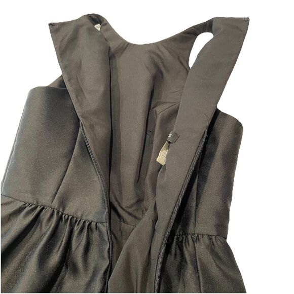 Alfred Sung Style: D7077 Bridesmaid Formal Prom Dance Taffeta Black Dress-2 - Picture 8 of 16